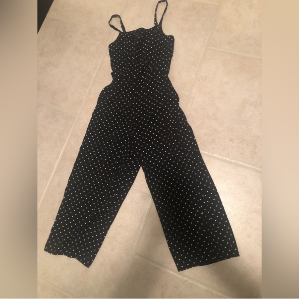 Old Navy Black and White Polka Dot Jumpsuit